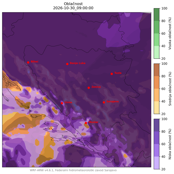 Kompozitna oblačnnost po numeričkom modelu WRF-NMM
